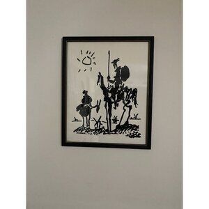 Vintage Pablo Picasso famous 1955 Don Quixote & Sancho Panza  21.5 X 17.5